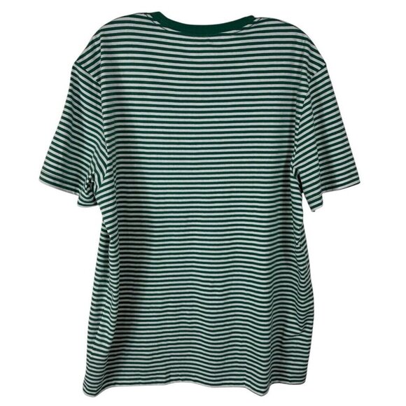 J.Crew Factory  Men's XL Slim Washed Short Sleeve Crew Tee Green Striped NWT - Picture 2 of 12